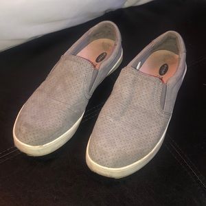 Dr Scholls gray slip ons.